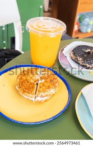 Similar – Image, Stock Photo Different types of fastfood and snacks and glass of beer on the table. Unhealthy and junk food.