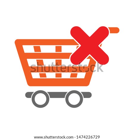 delete shopping cart icon. flat illustration of delete shopping cart vector icon. delete shopping cart sign symbol