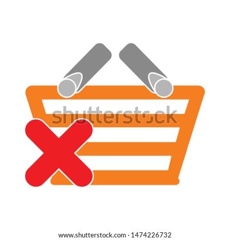 remove shopping basket icon. flat illustration of remove shopping basket vector icon. remove shopping basket sign symbol
