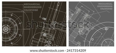 Engineering illustration set. Cover, flyer, banner, background