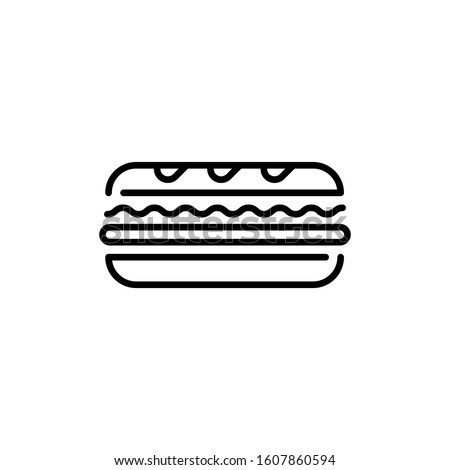 Linear sandwich icon template. Traditional sub logo background. Vector street fast food symbol illustration. Modern concept for bar, cafe, stall, delivery