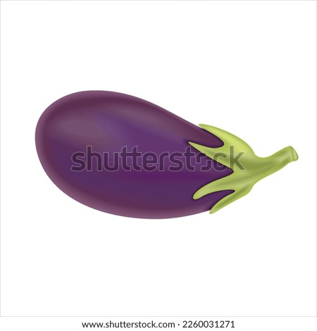 eggplant healthy vegetable. Icons 3d realistic render vector object. ripe, green, vegetable, eggplant, vegetarian, ingredient, food, vitamin, garden, salad