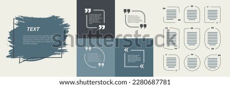 Quote speech bubble frame collection. Set of quote frame