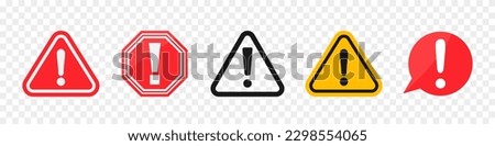 Set of danger, hazard, caution sign collection