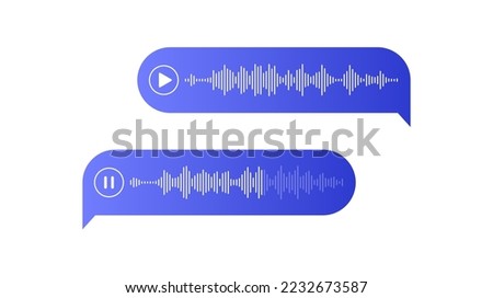 Voice messages. Bubbles with audio record. Chat messenger Ui concept. Interface for sound call and speech records. 