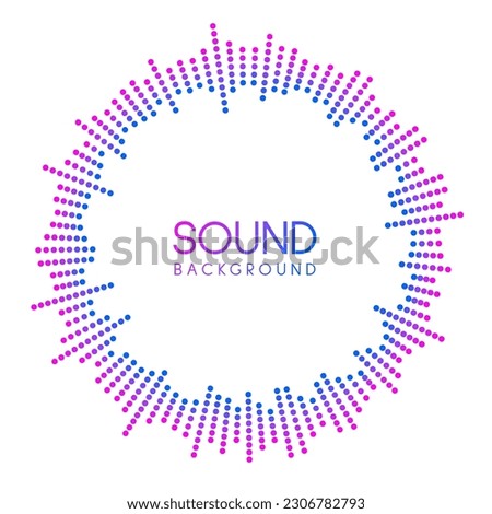 Circle sound wave visualisation. Dotted music player equalizer concept. Radial audio signal or vibration element. Voice recognition. Epicenter, target, radar, radio icon. Vector