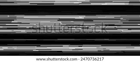 TV static noise texture. VHS video signal wallpaper with black stripes, interferences or glitches. Glitch white noise background. Rippled television screen backdrop grain for poster, banner. Vector