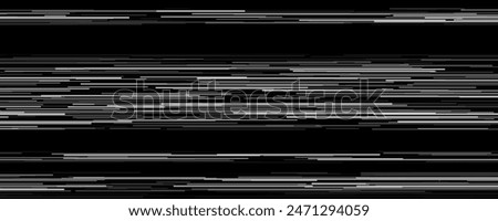 TV static noise texture. VHS video signal wallpaper with black stripes, interferences or glitches. Glitch white noise background. Rippled grained television screen backdrop for poster, banner. Vector