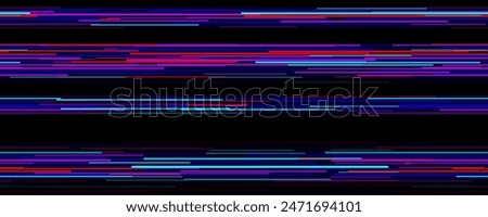 TV static noise texture. VHS video signal wallpaper with stripes, interferences or glitches. Neon glitch white noise background. Rippled grained television screen backdrop for poster, banner. Vector