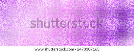 Pink purple disco party pattern background. Iridescent sequin mosaic texture. Abstract shining halftone wallpaper. Pop up comic glitter sparkles backdrop. Retro vector design template