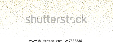 Gold falling down confetti background. Repeated golden dotted glitter pattern. Yellow, orange and golden dots wallpaper. Celebration Christmas, New Year or birthday party decoration backdrop. Vector