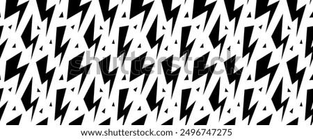 Lightning bolt seamless pattern. Thunder bolt repeated background. Flash thunderbolt ornament wallpaper. Strike arrow and energy power backdrop for poster, banner, graphic design, print, cover. Vector