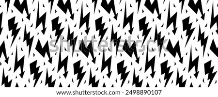 Lightning bolt seamless pattern. Thunder bolt repeated background. Flash thunderbolt ornament wallpaper. Blitz strike arrows for poster, banner, graphic design, print. Vector cartoon backdrop