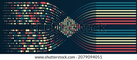 Visualization of Sorting data, Abstract processing of information flow. Vector database background. Filtering machine algorithms.