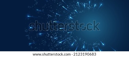 Database vector concept. Abstract technology background consisting of binary code. A futuristic binary data stream Filtering machine algorithms.