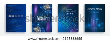 Hi-tech brochure flyer template. Abstract futuristic design concept. Technology background design, booklet, leaflet, annual report layout. Science cover design for business presentation.