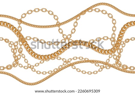 golden chains with a white background 