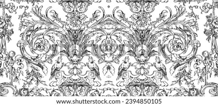 Seamless surface pattern design for print. High-quality illustration. 