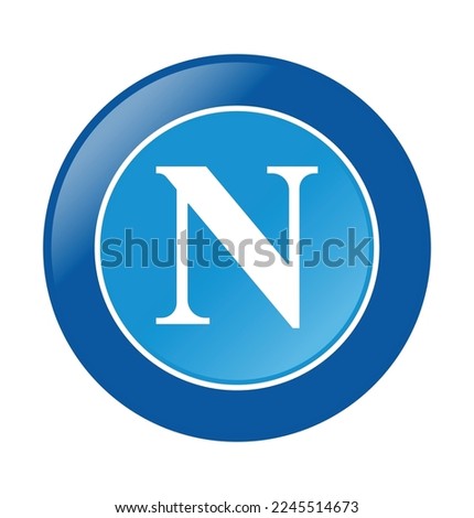 Napoli initial N logo circle blue icon symbol sport vector art template isolated white background design
