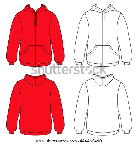 Hoodie sweater (front & back outlined view) vector illustration. EPS8 file available. You can change the color or you can add your logo easily.