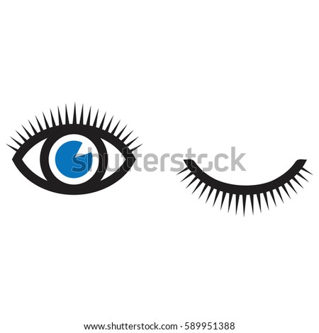 eyes and eyelashes icon vector