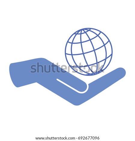 in the hands of the Globe icon, vector , Globus economy in hand - vector icon, hands with globe, planet, network, eco, care icon simple