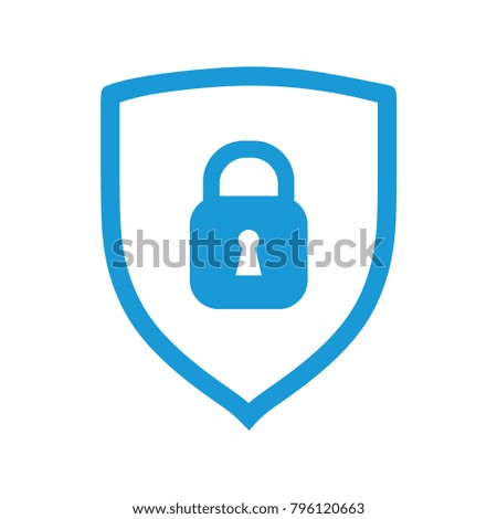 shield with padlock closed keyhole