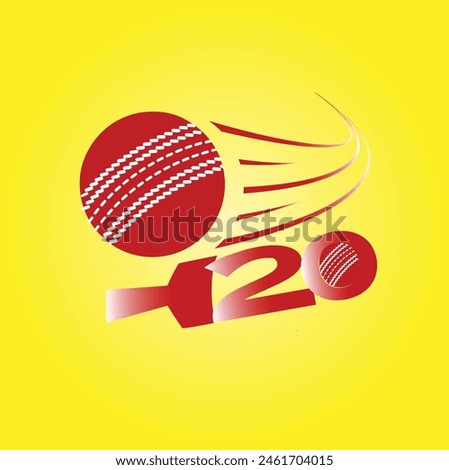 Swoosh Cricket ball Logo Icon, twenty twenty illustration and cricket logo