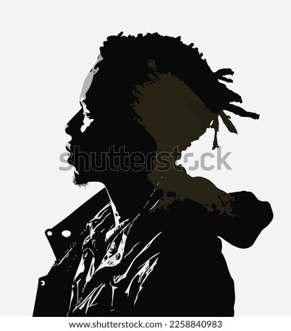 Similar – Image, Stock Photo Black man with dreadlocks looking at camera