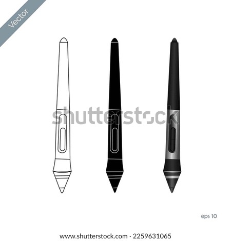 graphic tablet pen vector design line art 1