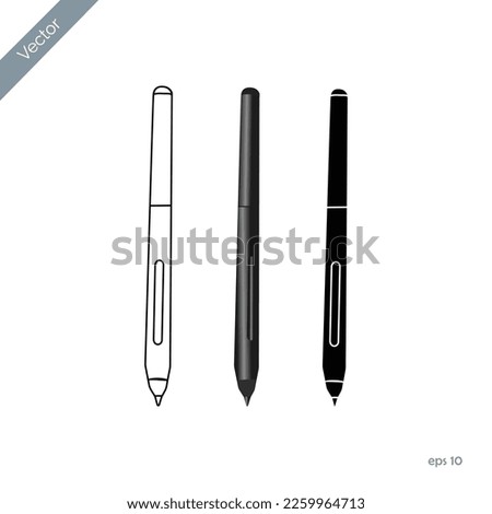 digital pen in black on a white background graphic tablet pen