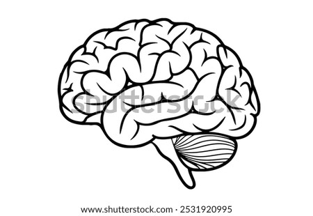 Human brain medical vector icon illustration isolated on white background