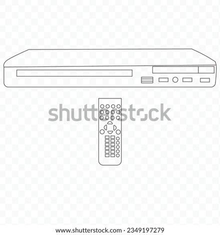 DVD player ejecting disc with remote control isolated.eps. 10