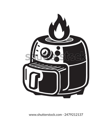 Isolated Air Fryer Icon on White Background.vector graphic icon