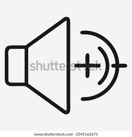 Bold Volume Up Icon Line Art , Sleek Audio Symbol Design