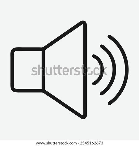 Bold Volume Up Icon Line Art , Sleek Audio Symbol Design