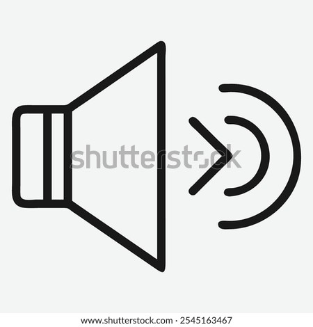 Minimalist Volume Down Icon Line Art Illustration