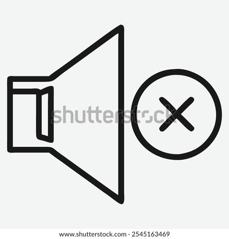 Minimalist Volume Down Icon Line Art Illustration