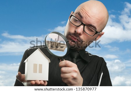 Real estate concept on a blue background