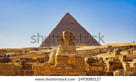 Image, Stock Photo Stone statues near ancient temple