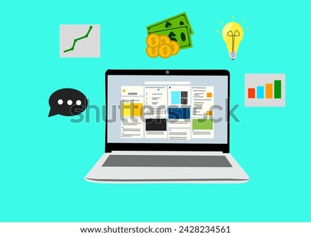 Business vector illustration device for advertising  business banner business presentation and office meeting about technology development