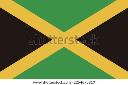 Jamaica national flag  vector Illustration material