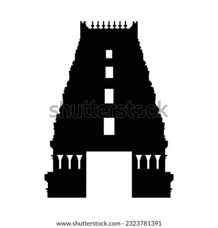 Gopuram Hindu Temple Icon and Logo Vector Illustration kovil and koil in chennai, tamil nadu