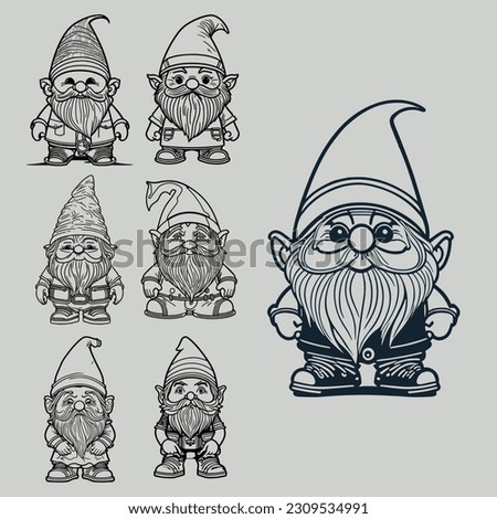 Gnome  Logo Set. Premium Design Collection. Vector illustration