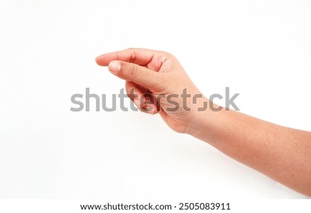 Similar – Image, Stock Photo Close up hand picking mushrooms