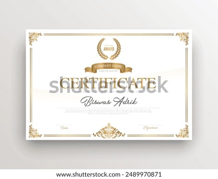 Certificate Template Business Training Achievement with Elegant and luxurious certificate awards template