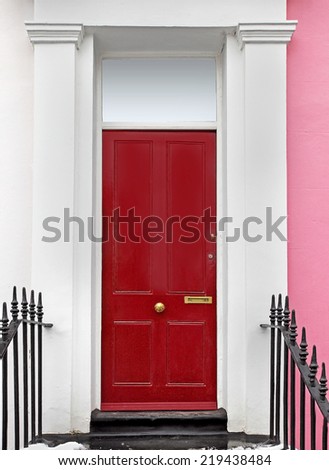 Retro house door entrance on residential house