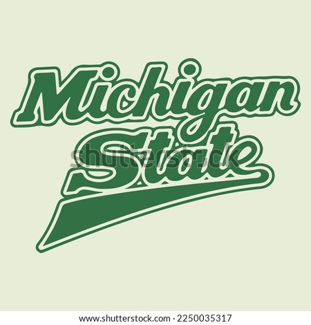 University Michigan state logo varsity graphic t shirt typography 