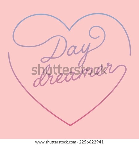 day dreamer night wear graphic cute heart gradient effect t shirt slogan