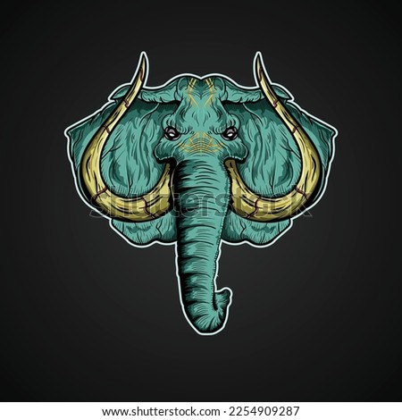 Legendary Elephant Mammoth Vector Illustration Artwork